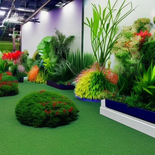

This image shows a lush garden filled with vibrant artificial plants. The vibrant colors and lifelike textures of the artificial plants create a realistic and inviting atmosphere. The image illustrates how artificial plants can be used to create a beautiful and low-main