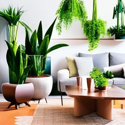 

This image shows a modern living room with a variety of indoor plants in different sizes and colors. The plants are arranged in a stylish way, adding a touch of greenery and life to the room. The article discusses the latest trends in indoor