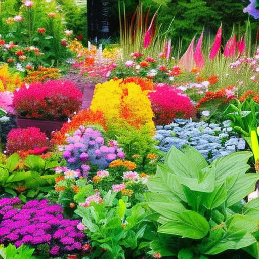 

This image shows a lush garden bed filled with a variety of colorful, low-maintenance perennials. The vibrant flowers and foliage are easy to care for, making them ideal for novice gardeners.