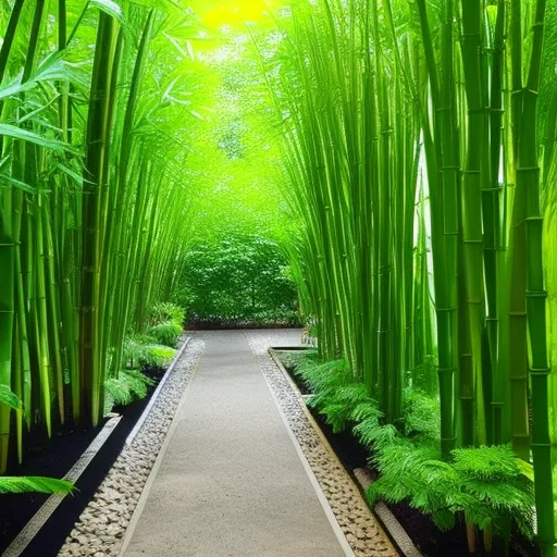 

This image shows a lush garden with a variety of bamboo plants, creating a peaceful and sustainable environment. The bamboo plants provide a natural and eco-friendly way to bring life and beauty to any outdoor space.